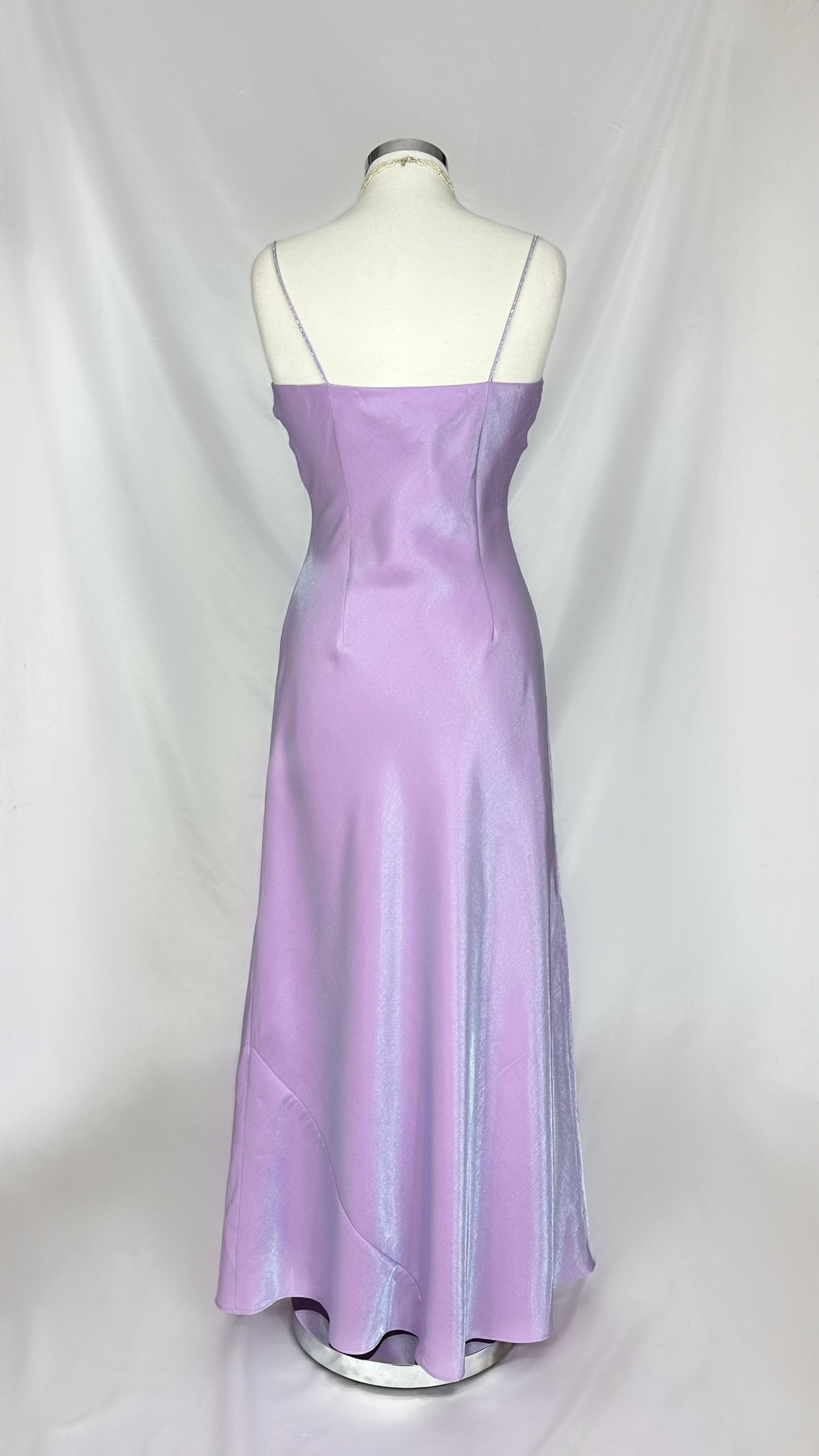 LILAC SHIMMER IRIDESCENT BEADED MAXI DRESS