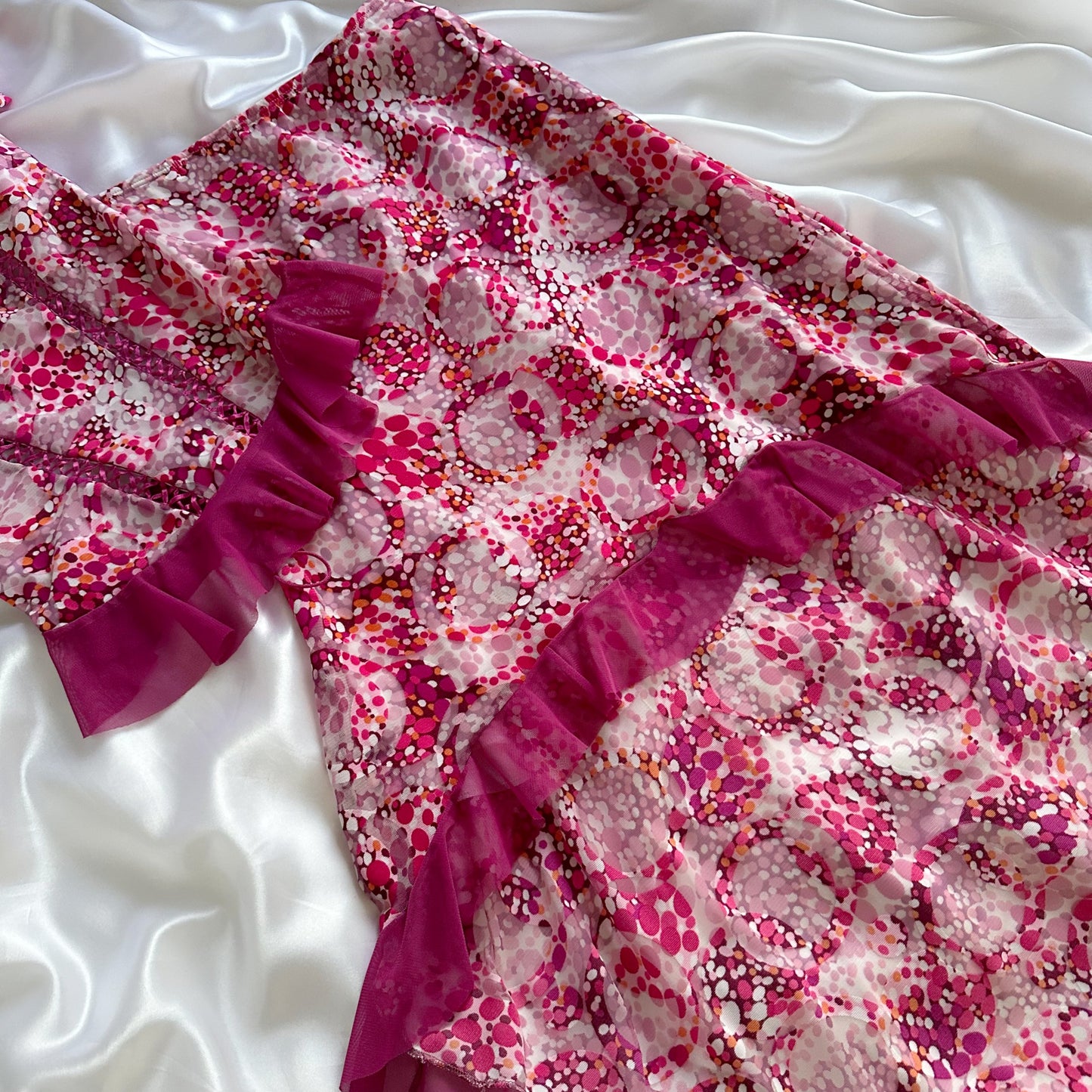 Blooming Fuchsia Fantasy Flower-Pop Corset Cami & Midaxi Skirt Set