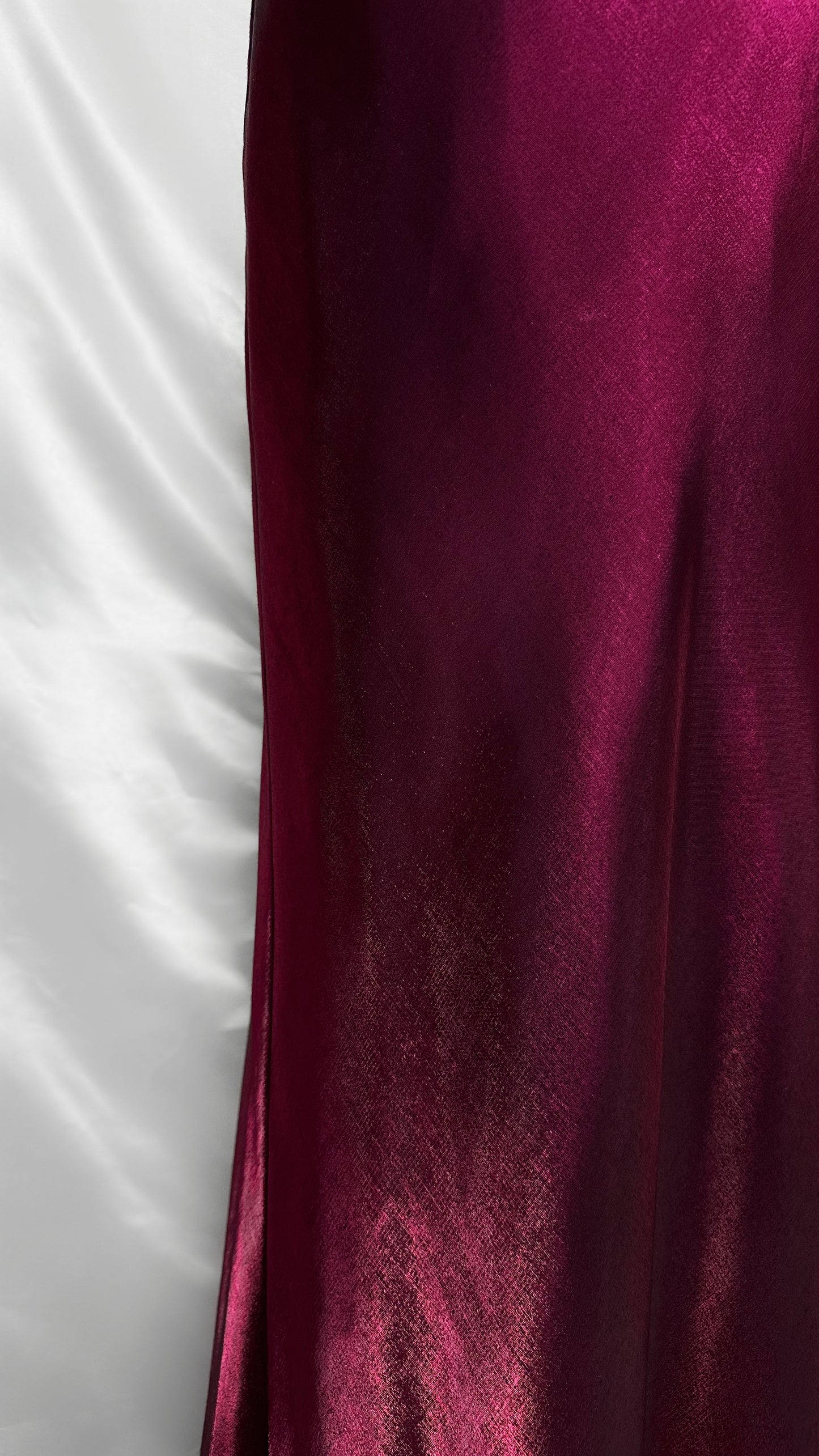 BURGUNDY IRIDESCENT EMBELLISHED COWL MAXI DRESS