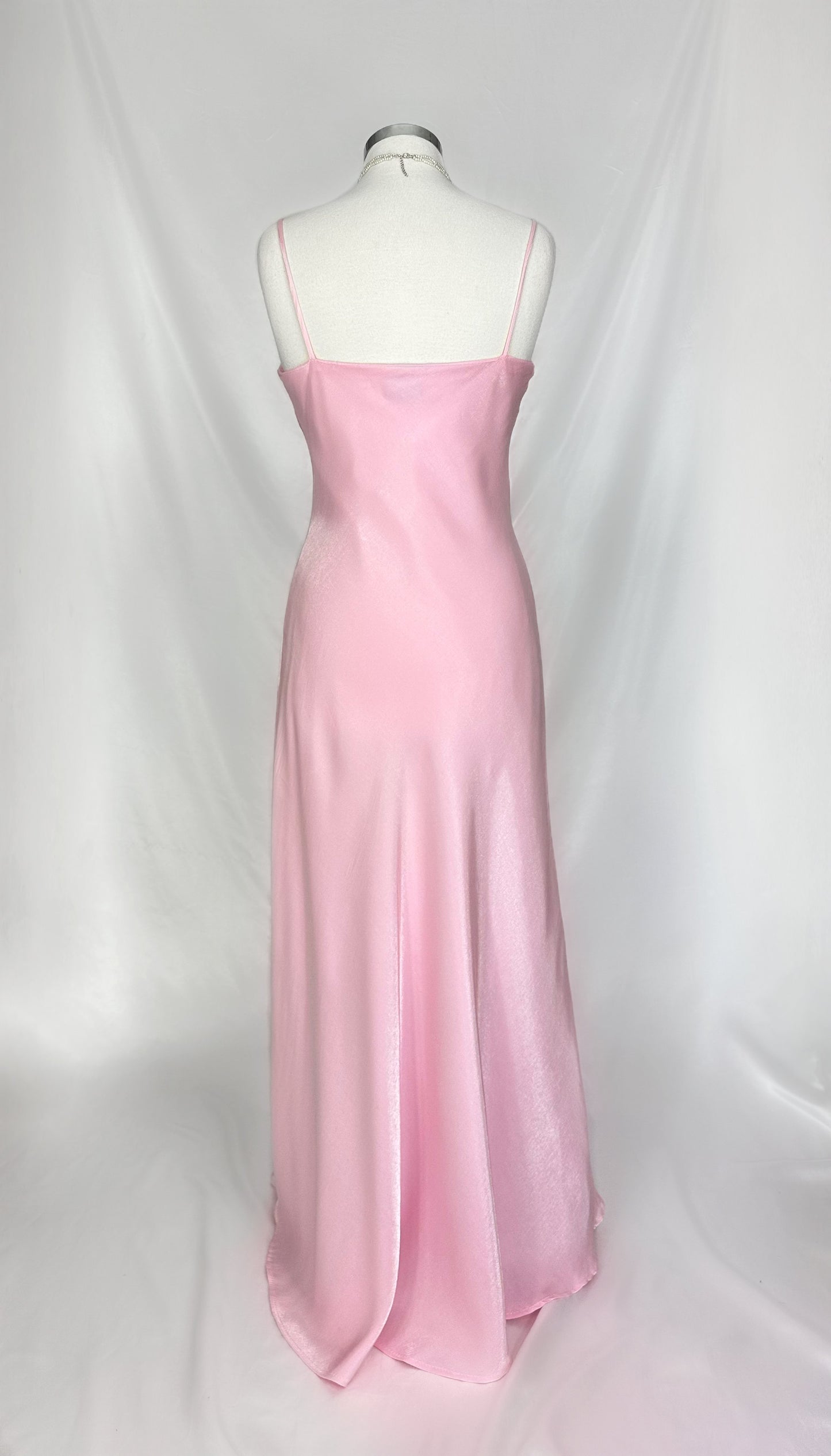 BABY PINK PRINCESS IRIDESCENT SEQUIN MAXI SLIP DRESS