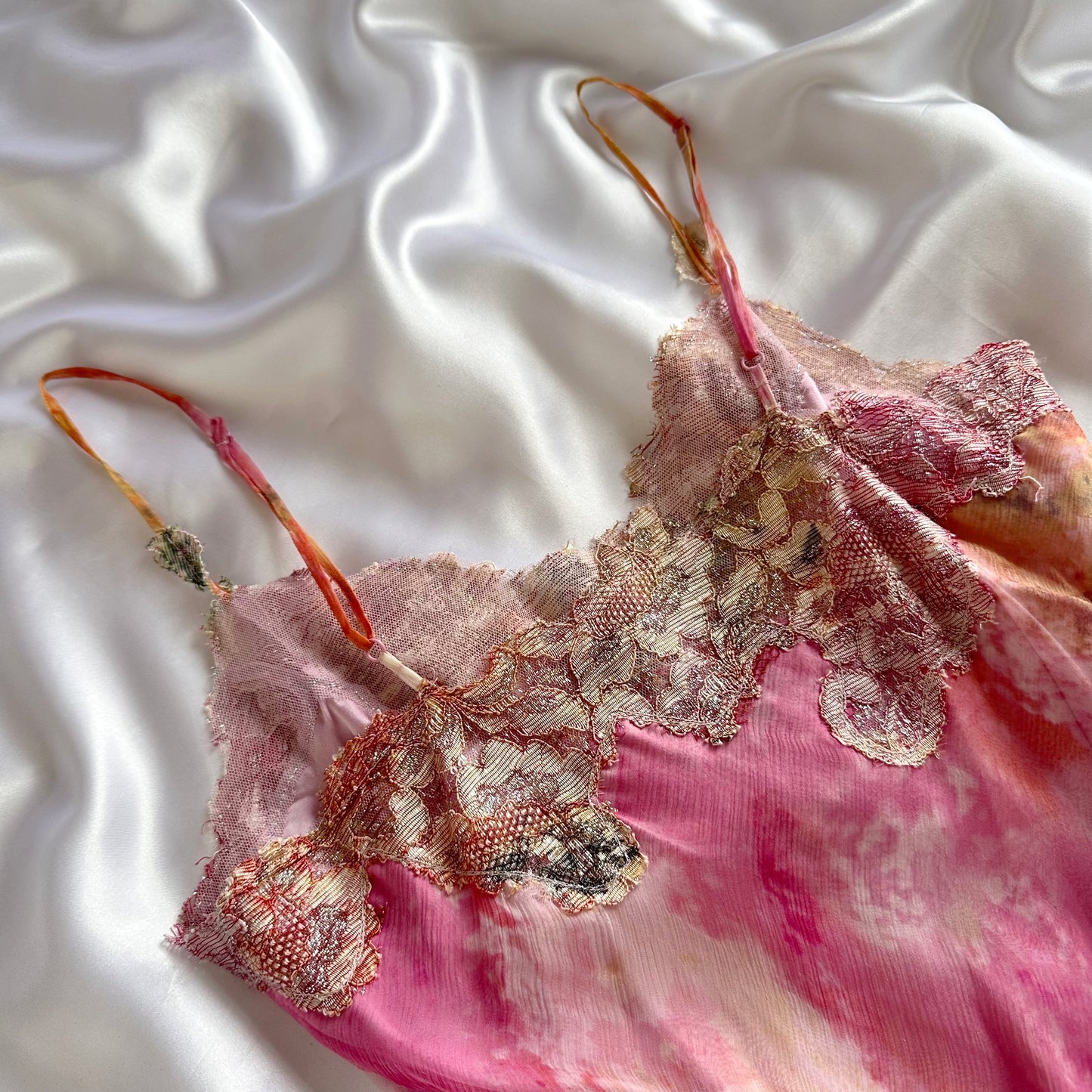 Absolutely Insane Vintage French 90s Pink Silk Mesh Fairy Set