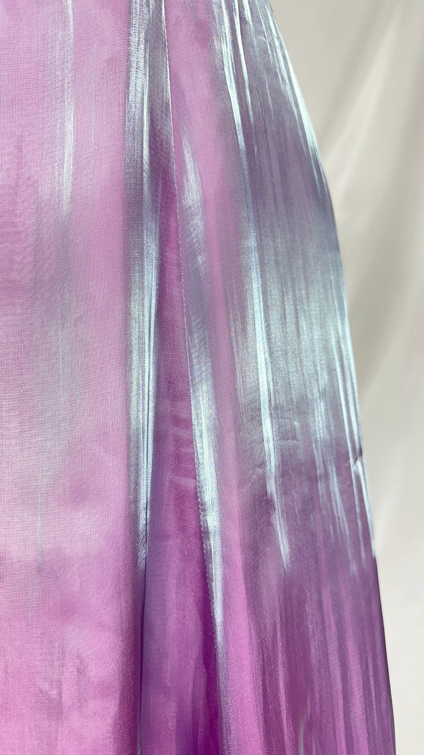 LILAC AURA IRIDESCENT ROSE MAXI DRESS