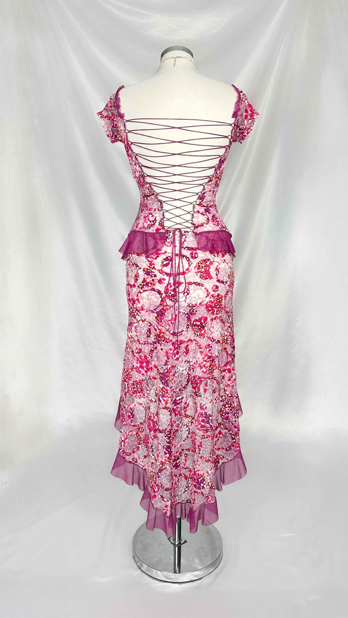 FUCHSIA FLOWER POP CORSET TOP & MIDAXI SKIRT SET